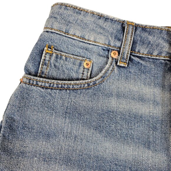 Womens 6 Light Blue Wash Distressed Festival Summer Raw Hem Jean Denim Shorts - Picture 3 of 10